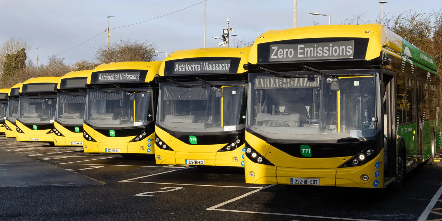 An image containing a fleet of Elektrobusses